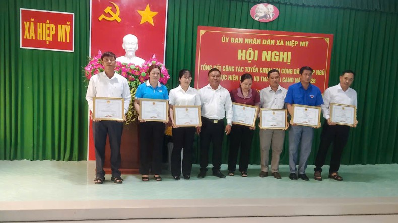 Xã Hiệp Mỹ Tổng kết công tác tuyển chọn, gọi công dân nhập ngũ và nghĩa vụ tham gia CAND năm 2026
